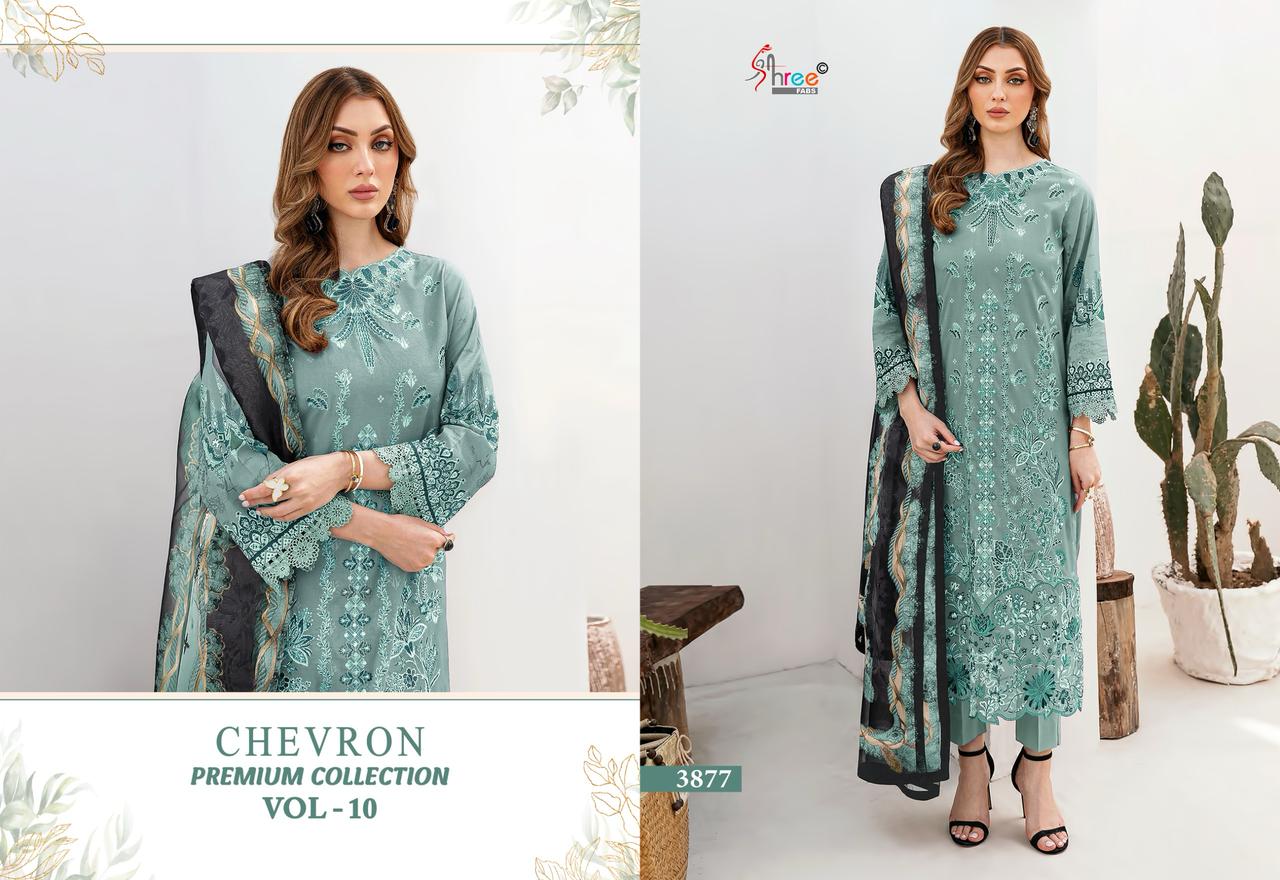 Chevron Premium Collection Vol 10 By Shree Cotton Pakistani Suits Exporters In India